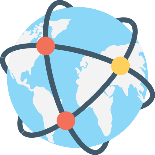 Worldwide map planet earth maps and flags icon