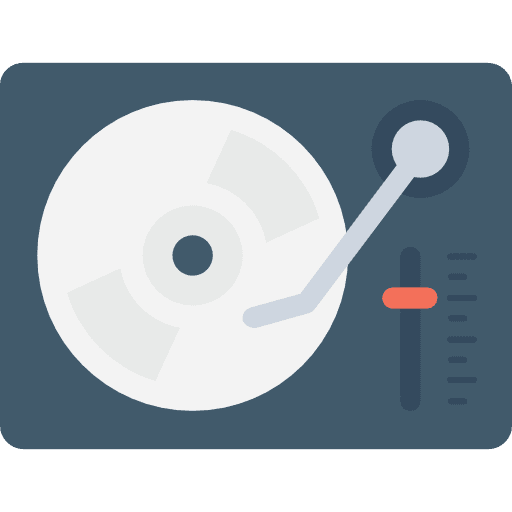 Turntable music and multimedia turntable music player icon