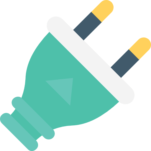 Plug charging power technology icon