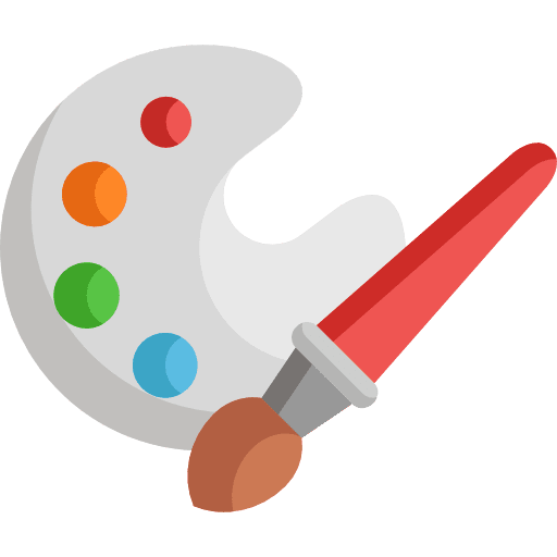 Artist palette brush art and design icon