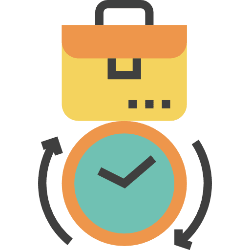 Clock work time business icon