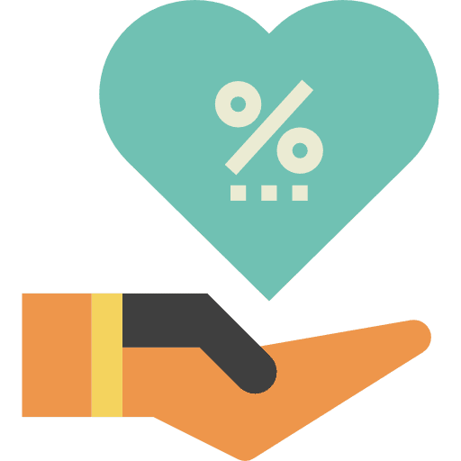 Commission percentage heart business icon