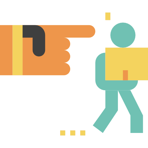 Fired worker humanpictos business icon