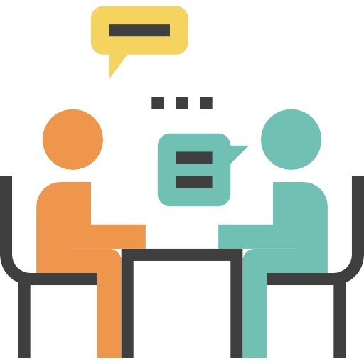 Interview one on one people meeting icon