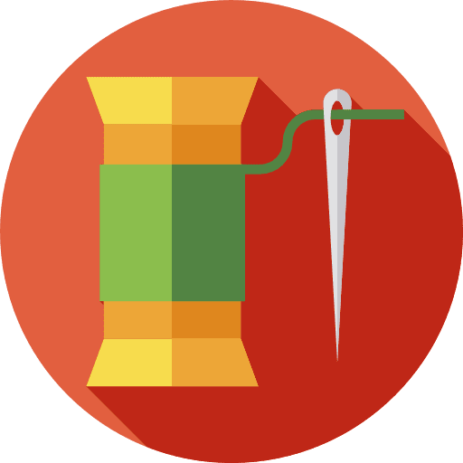 Sewing tools sewing needle art and design icon
