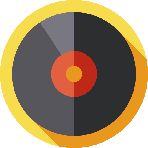 Vinyl vinyl music and multimedia record icon
