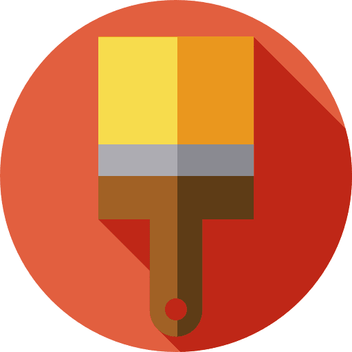 Brush painting tools and utensils artist icon