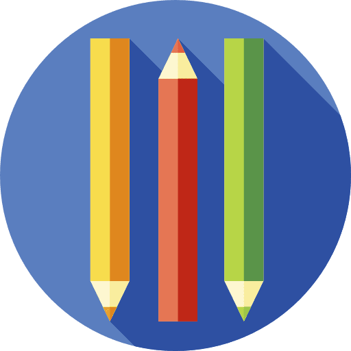 Colored pencils draw art edit tools icon