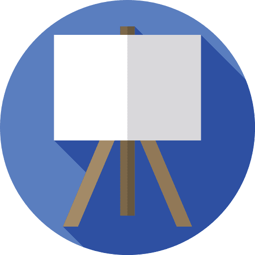 Easel canvas art and design painting icon