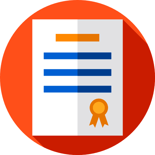 Contract degree diploma certificate icon