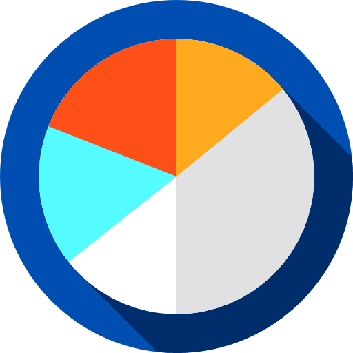 Pie chart business seo and web finances icon