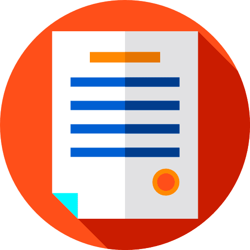 Contract patent diploma files and folders icon