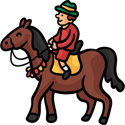 Horseriding sports and competition horse animals icon