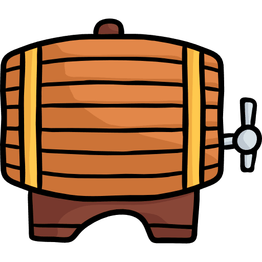Barrel alcoholic drinks food bar icon