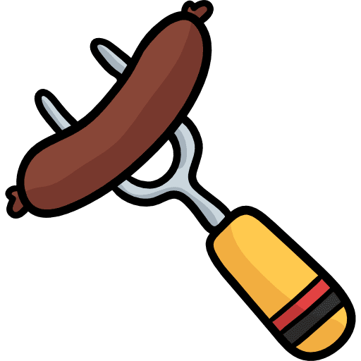 Sausage food and restaurant barbecue junk food icon