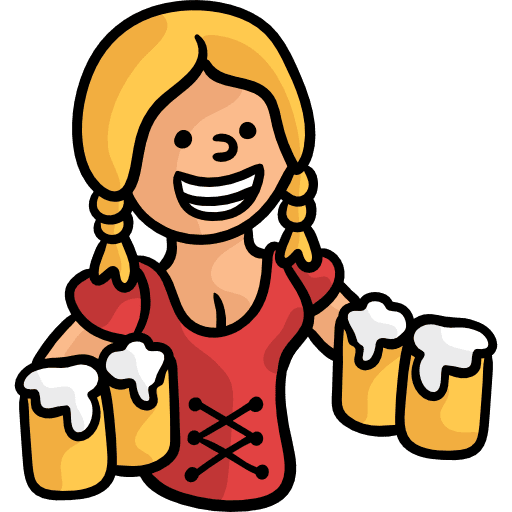 Waitress german woman professions and jobs icon