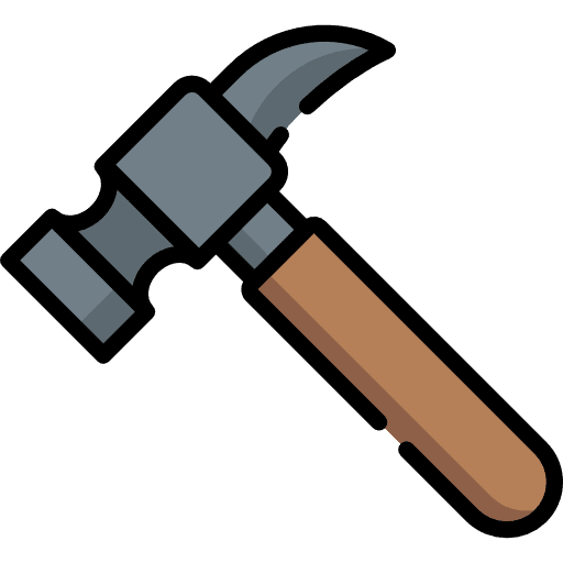 Hammer tools and utensils construction hammer icon