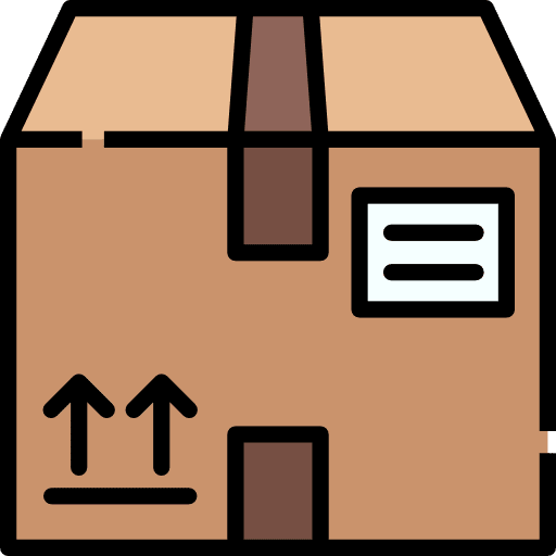 Package shipping and delivery cardboard box icon