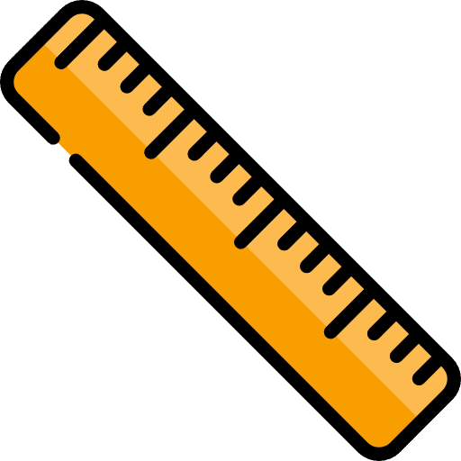Ruler metric measuring tool icon