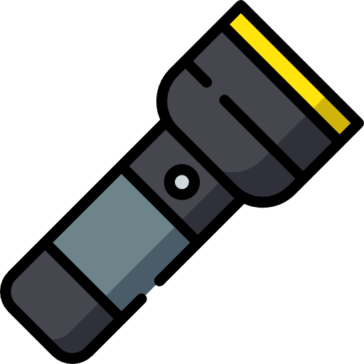Flashlight construction and tools illumination flashlight icon