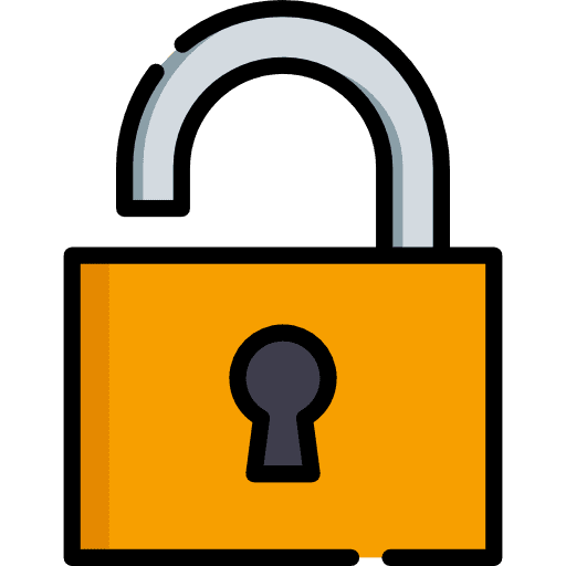 Unlocked security secure padlock icon