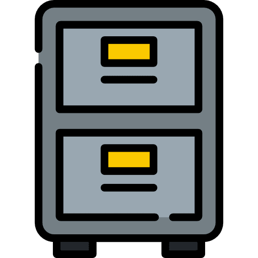 Archive document furniture and household office material icon