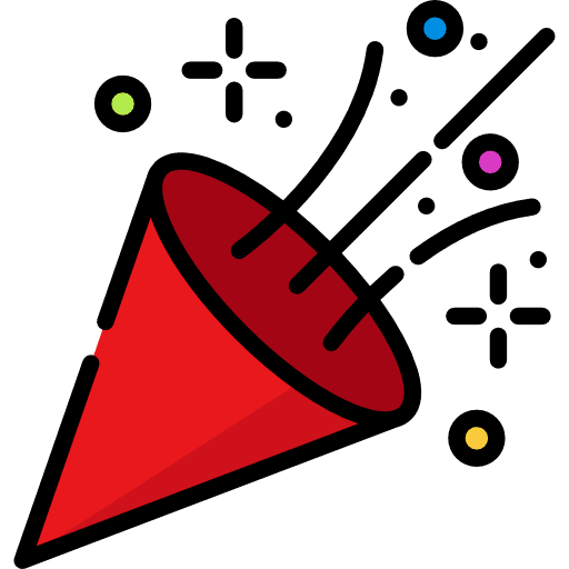 Confetti new year birthday party icon