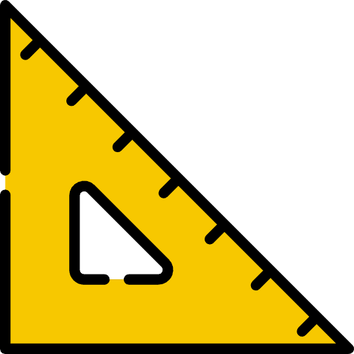 Set square tools and utensils drawing measuring icon