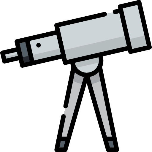 Telescope space science tools and utensils icon