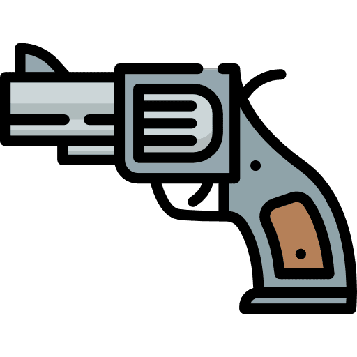 Gun revolver security gun icon