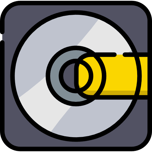 Hard disk storage outlined data icon