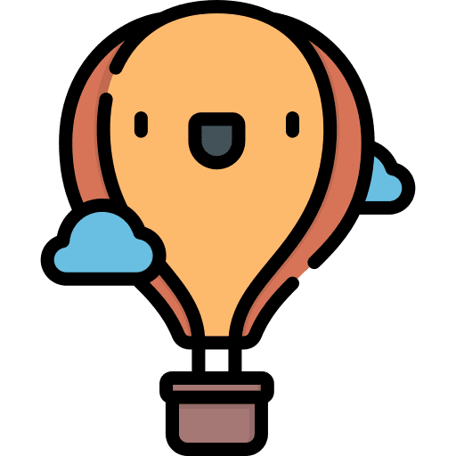 Hot air balloon transportation transport flight icon