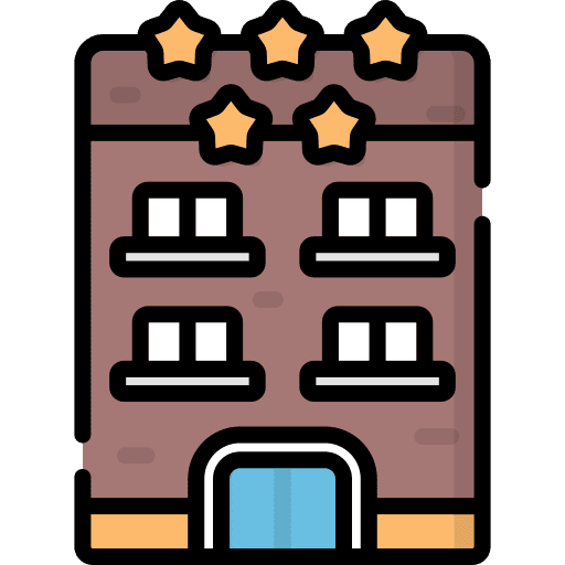 Hotel buildings hostel holidays icon