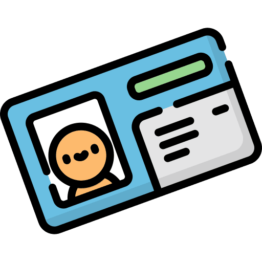 Id card seo and web business pass icon