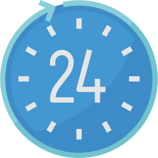 24 hours daily signs commerce and shopping icon