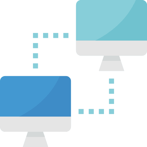 Network computer monitor screen icon