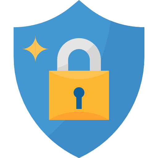 Shield protection security weapons icon