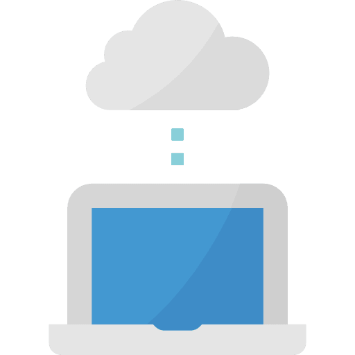 Cloud computing network computer laptop icon