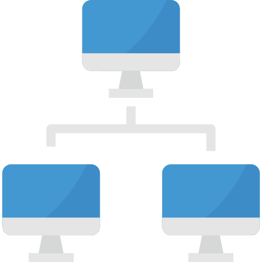 Network technology framework networking icon