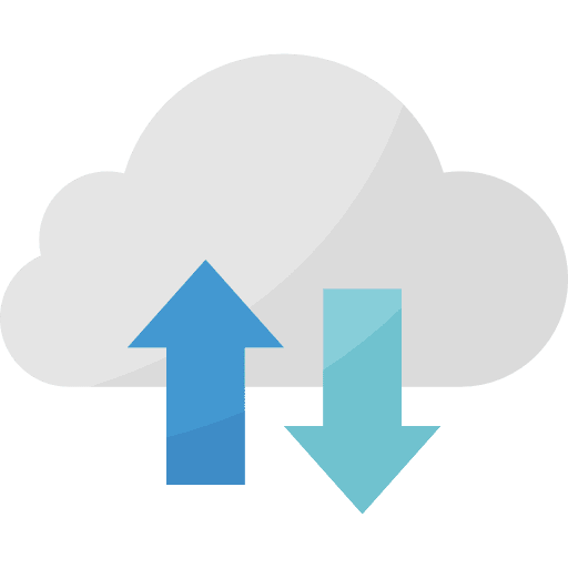 Transfer cloud computing networking multimedia icon