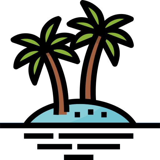 Beach summer tropical nature icon