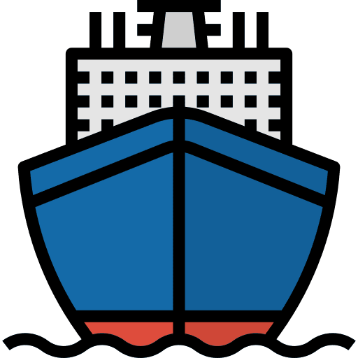 Cruise boat transport ships icon