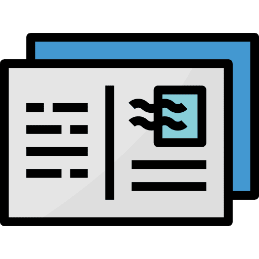 Postcard letter communications stamp icon