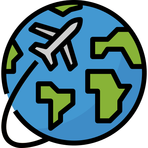 Travel airplane flight transport icon