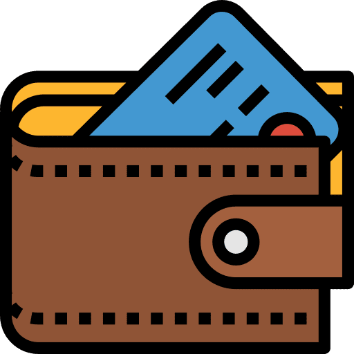 Wallet money billfold card icon