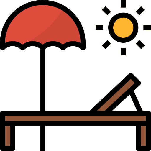 Beach beach sun umbrella holidays icon