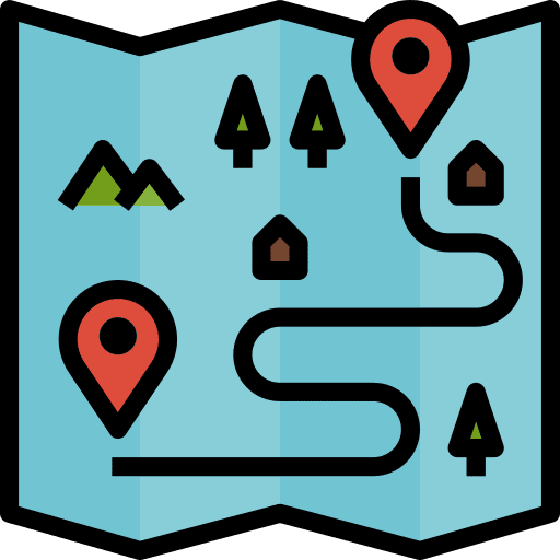 Map travel track destination icon