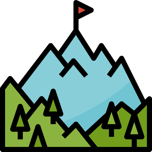 Mountain nature landscape goal icon