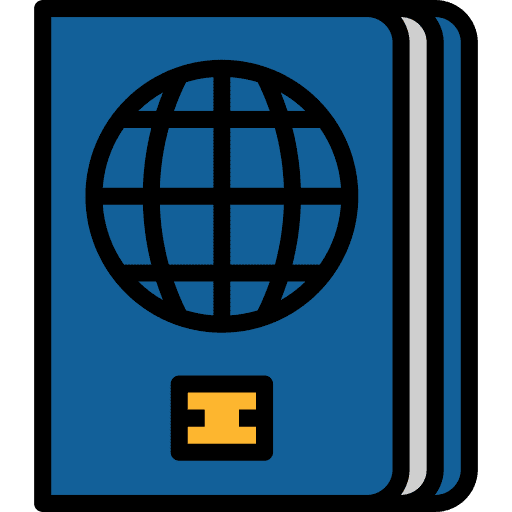 Passport travel technology identification icon