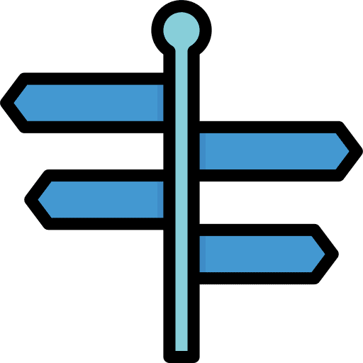 Signpost directional signs orientation icon